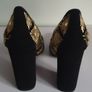 Le Babe Ladies Mirror Gold Heels Shoes Size UK3 EU36 New With Box CAN POST Image 2