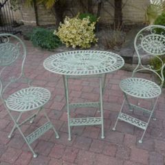 Two Seater Table and Chairs Oval Green D1558