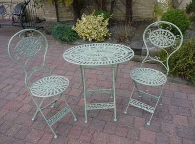 Two Seater Table and Chairs Oval Green D1558