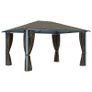Gazebo with Curtain and String Lights 400x300 cm Taupe Aluminium Image 3