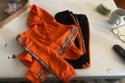 girls cargo pants and crop hoodie age 11-12