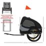 Pet Trailer, Mesh Windows, Roll-Up Cover, Universal Hitch, Steel Frame, Black, 140 x 71 x 83 cm Image 2