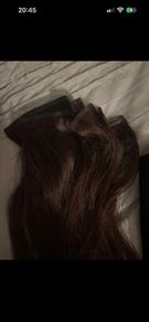 Human Clip in Hair Extensions , Foxy Locks 20inch shade "Cocoa"