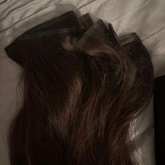 Human Clip in Hair Extensions , Foxy Locks 20inch shade "Cocoa"