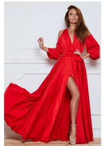 New red satin special occasion dress size Medium