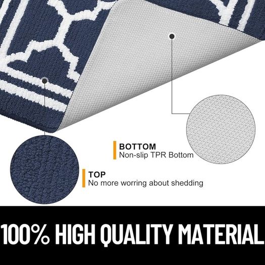 MULTIPLE SIZES/COLOURS AVAILABLE Washable Door Mats Indoor, Dirt Trapper Mat Absorbent Non-Slip Low Profile Doormat for Entrance Inside Kitchen Front Back Door Pets and Dogs 50 x 80 cm