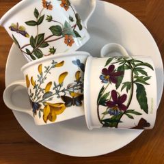 Portmeirion Botanic Garden Set of 3 Teacups - Drum Shape - Heartsease Pimpernel Broom