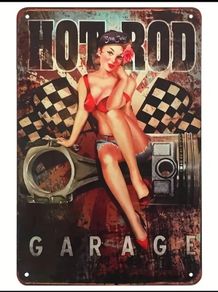 Hot Rod Garage : Metal Sign
