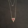 18k White Gold Necklace Natural diamond and ruby Image 3