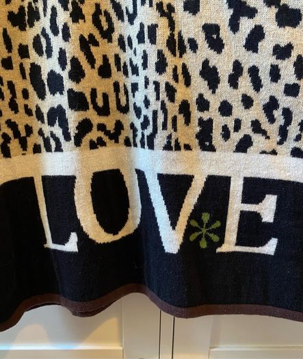 Punt Roma Leopard Print Knit Sweater Long Sleeve Top Size Large BNWT
