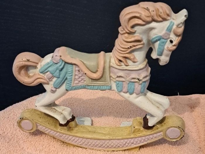 Vintage Die-cast rocking horse door stop
