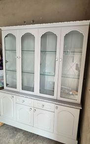 Large White Painted Display Cabinet / Dresser