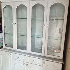 Large White Painted Display Cabinet / Dresser