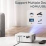 Mini Projector, 5000 Lumens AKIYO O1 LED Portable Projector, Support HD 1080P, 15 Keystone, 25 Percent Zoom, Kids Gifts, Compatible with iOS/Android/Tablet/PC/TV Stick/USB/DVD/Game Console with Tripod (FREE POSTAGE) Image 3