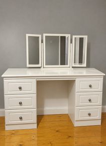 White dressing table and mirror
