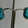 Irregular Gilted Cabochon Turquoise Earrings Image 4