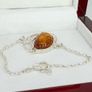 Silver bracelet Amber Solitaire Bracelet A Piece of Ancient Sunlight Image 4