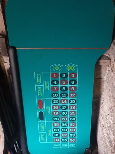 Roulette Table. Wheel and Chips