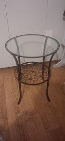 Circular glass side table