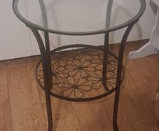 Circular glass side table