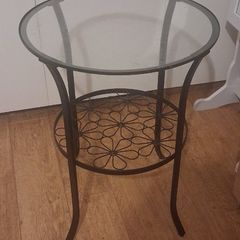 Circular glass side table
