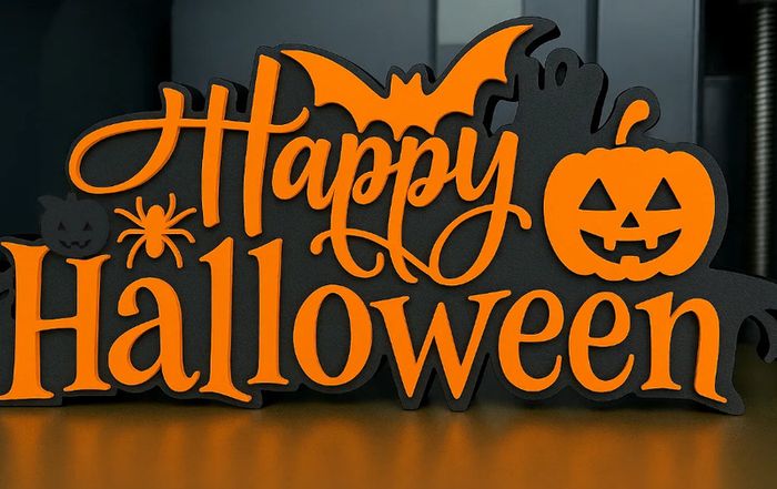 3D Printed Happy Halloween Signs