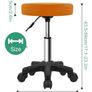 Round Rolling Stool with Wheels Height Adjustable Spa Stool for Salon Massage Home Kitchen Brown Image 3