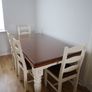 Dining table & 6 chairs, wood with protective glass Image 2