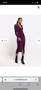 River Island purple midi dress size 8