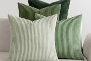 Cushion Covers Soft Decorative Square Throw Pillow Covers Cushion Soft Pillowcase Striped Pack of four for Home decor Sofa 45cm x 45cm,18x18 Inches Forest Green Series