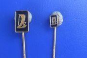 LADA cars (x 2) - vintage promotional stickpin logo badges (1970s)