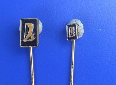 LADA cars (x 2) - vintage promotional stickpin logo badges (1970s)