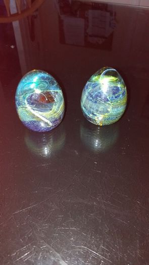 mdina glass paperweight x 2