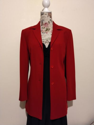 Red Wool Blazer Coat