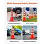 Safety Cones, 6 x 36" Traffic Cones, PVC Orange Construction Cones, Reflective Collars Traffic Cones with Weighted Base Used for Traffic Control, Driveway Road Parking and School Improvement Image 6