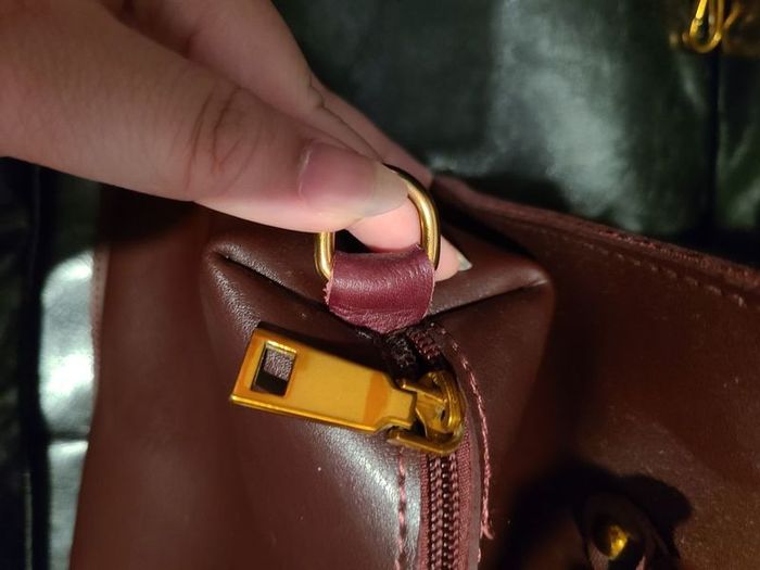 Laura Ashley Bamboo Handle Handbag in Burgundy