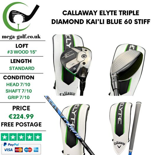 Callaway Elyte Triple Diamond #3 Wood 15 Degree / Kai'li Blue 60 Stiff