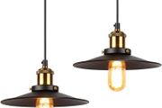 NEW SALE | Industrial Pendant Light, Retro Ceiling Lighting Black Metal Lamp Shade with E27 Base for Farmhouse