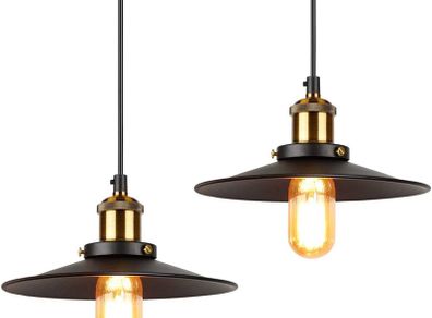 NEW SALE | Industrial Pendant Light, Retro Ceiling Lighting Black Metal Lamp Shade with E27 Base for Farmhouse