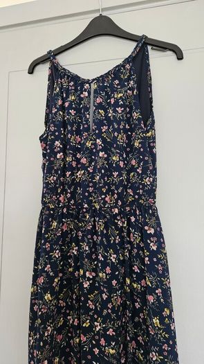 Apricot Floral Navy Dress