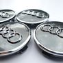Set/4x 61mm AUDI Gloss GREY 3D alloy wheel centre caps cap 4M0601170JG3 Hub Cover Image 4