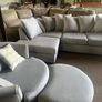Grey corner sofa with matching armchair couch Image 7