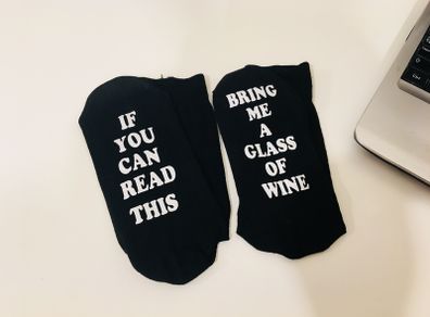 If You Can Read This Bring Me A Glass Of Wine Funny Socks Great Gift Present