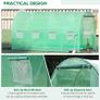 4x2 m Polytunnel Walk-in Greenhouse with Zip Door and Windows-Green (FREE SHIPPING) Image 7