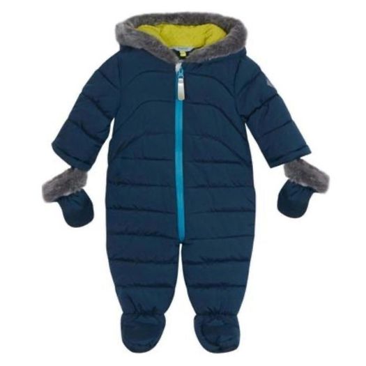 Baker by Ted Baker Baby Unisex/Boy Puffer Snowsuit with Faux-Fur Hood & Mittens
