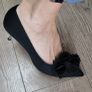 ZARA black satin ruffle kitten heels Sz 40 (Fit 7-7.5UK) - Rrp 59.99 Image 3