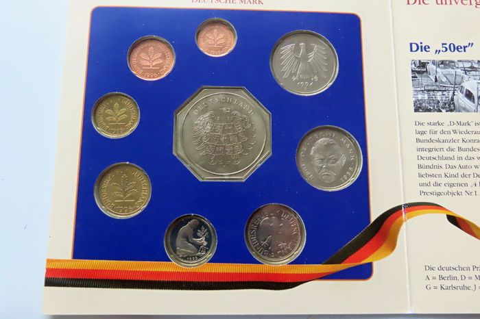Germany Coins & Medal set 50 years Deutsche Mark 1948 - 1998