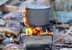 BRAND NEW Outdoor Stainless Steel Wood Stove w/ Barbecue Grill Portable Wood Burning Stove Camping BBQ Firewood Burner w/ Bracket