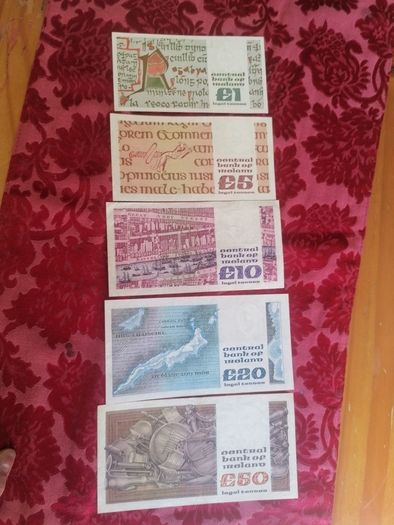 Ireland Full Set B Series Banknotes
