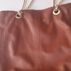 brown leather bag